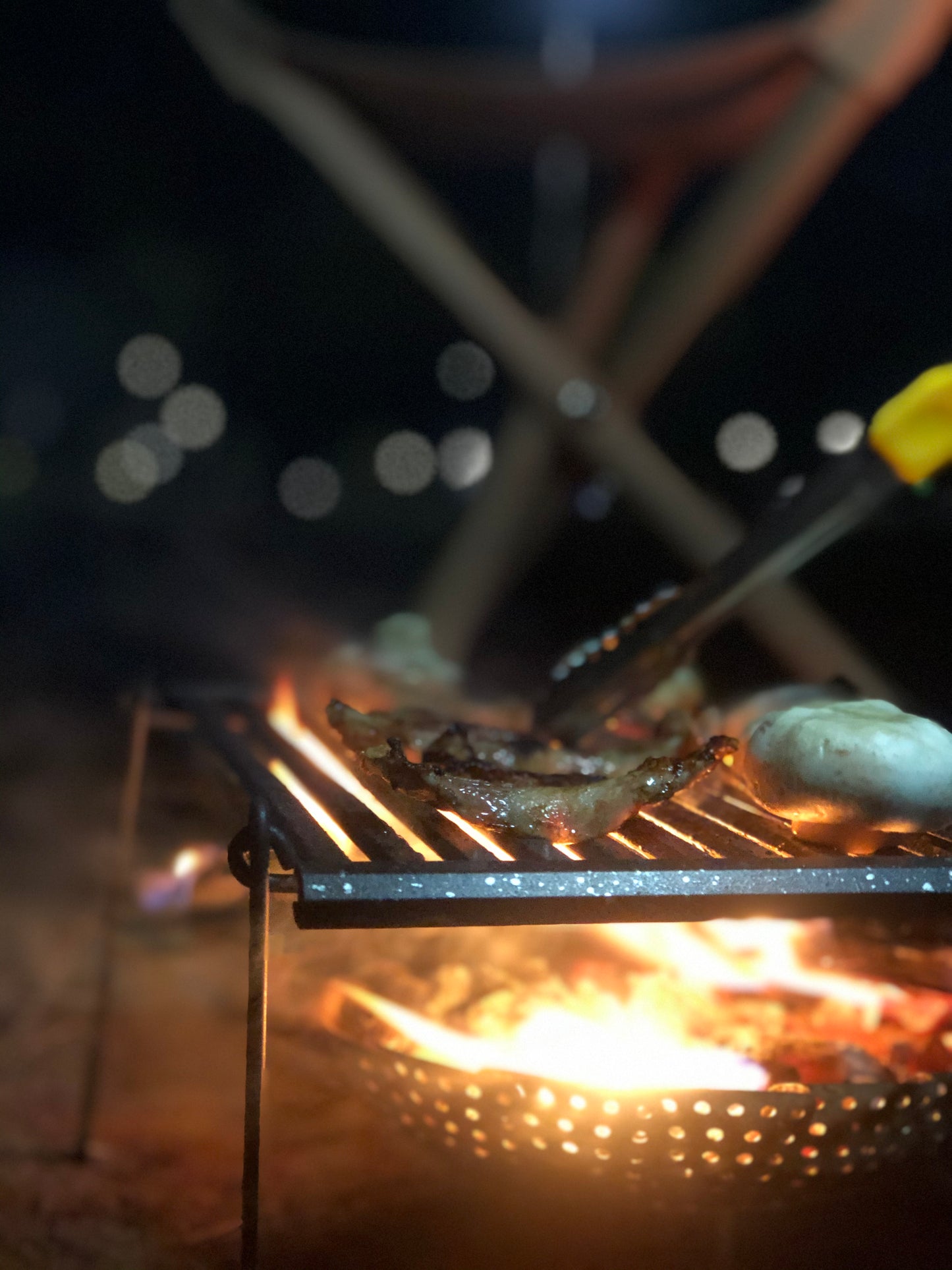 Bison Rolling BBQ Grill for Camping, Hiking and Backpacking (Non-stick) with Small Fire
