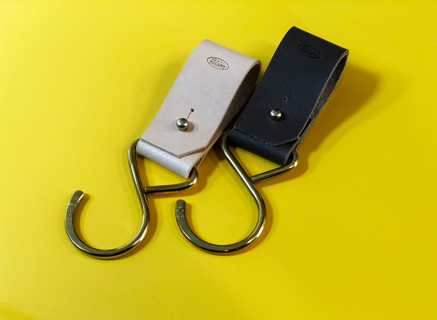 Bison Leather Strap & Brass Hook