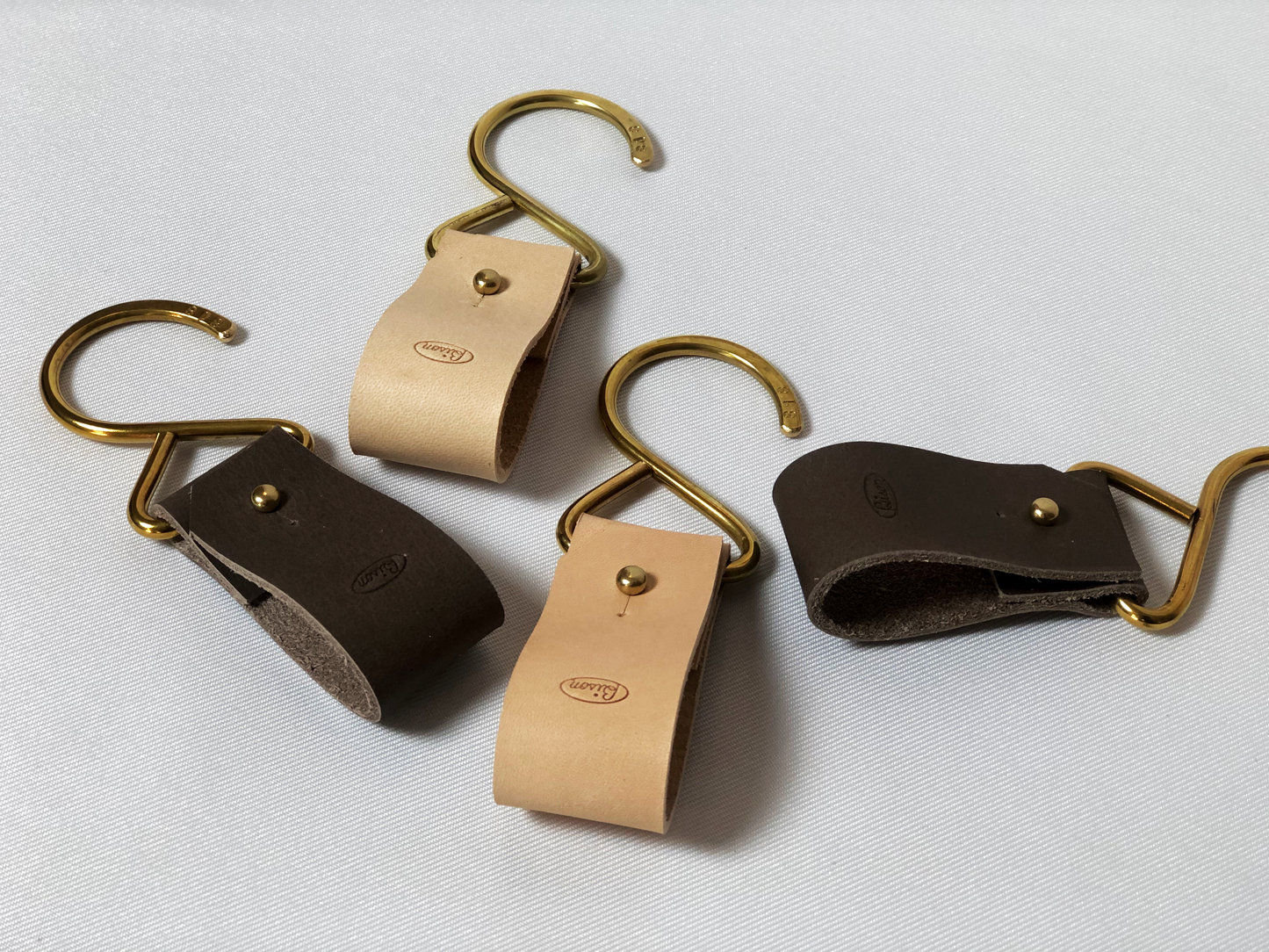 Bison Leather Strap & Brass Hook