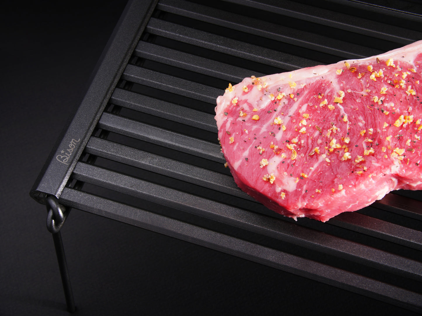 Bison Rolling BBQ Grill for Camping, Hiking and Backpacking (Non-stick) with Small Fire