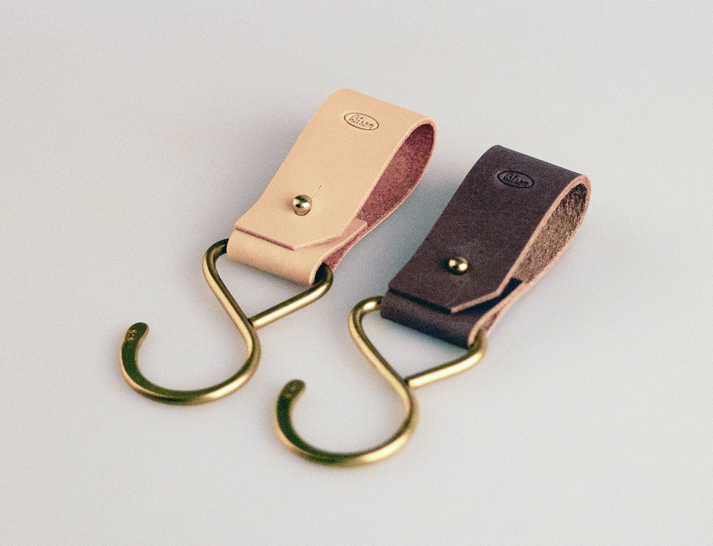 Bison Leather Strap & Brass Hook