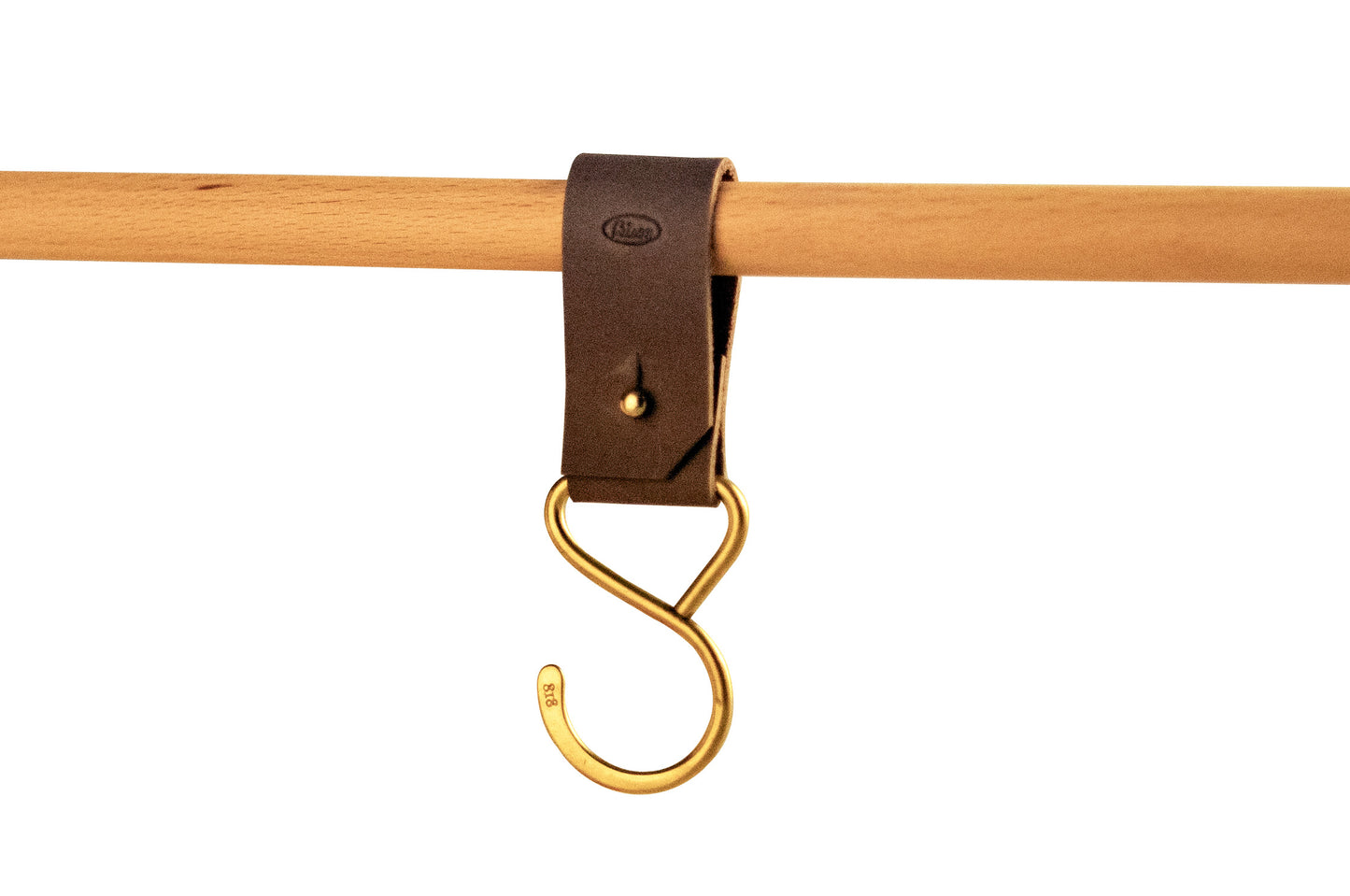 Bison Leather Strap & Brass Hook